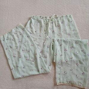 victorias secret ♡ y2k flower embroidered sheer pants 90s vintage sleep sexy